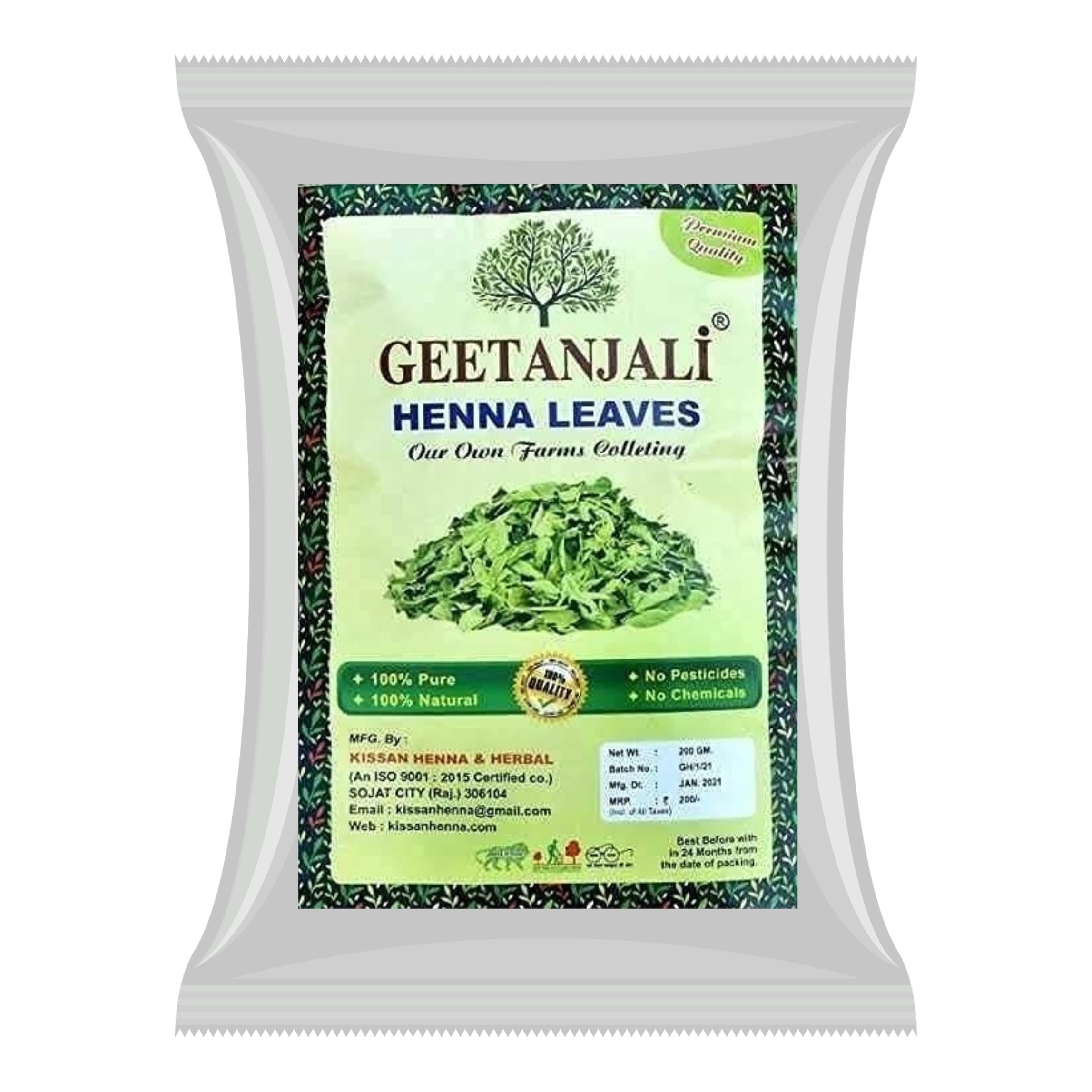 Geetanjali Dry Henna Mehandi Leaves for Hair Color and Hand - Best natural henna leaves for hair and hand | Herbal henna leaves for hair color and mehendi Pack of 400 grams (600)-image-2