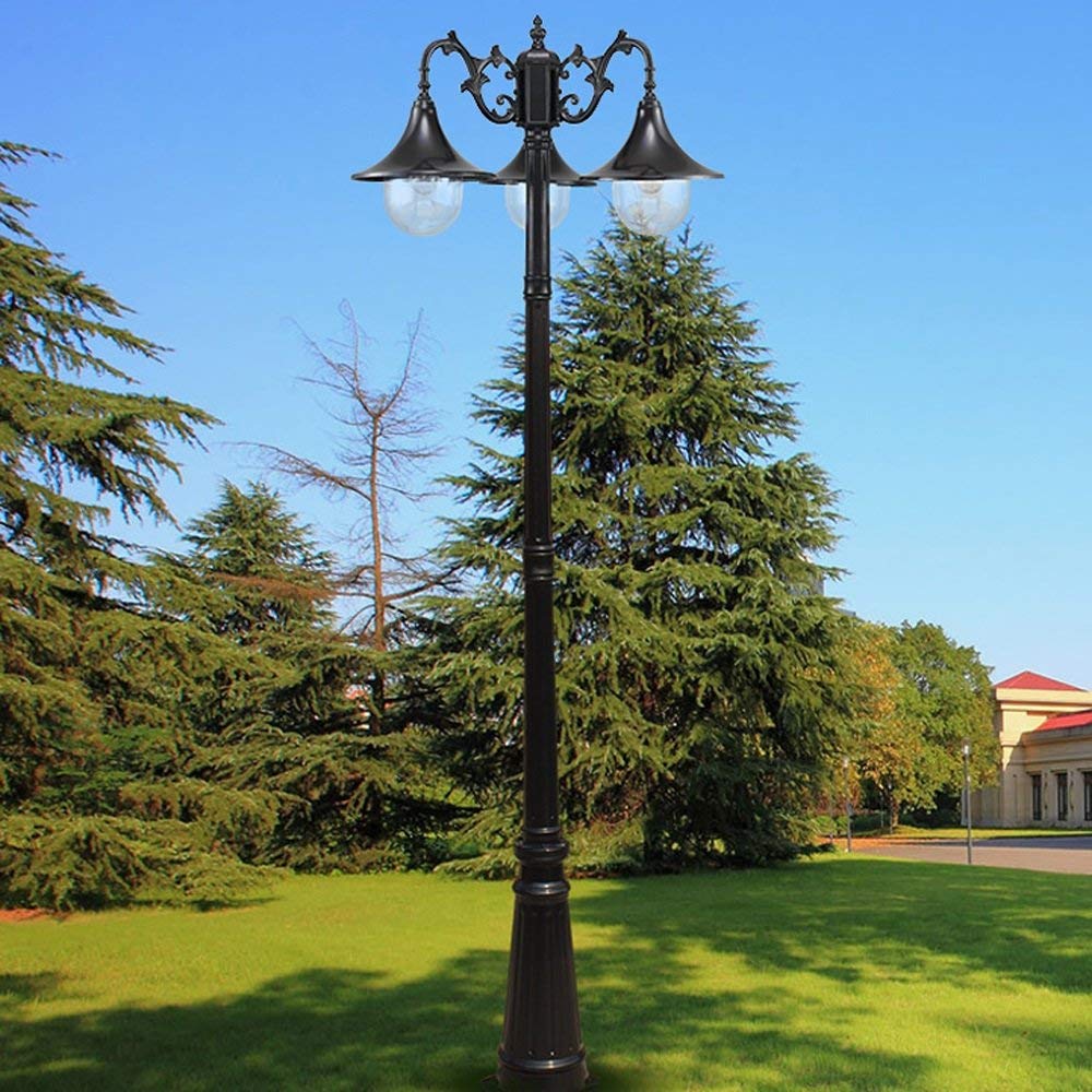 Zewnętrzna willa ogrodowa wspólnota domowa lampa kolumnowa lampa słupowa latarnia szklana aluminiowa wodoodporna lampa ogrodowa zewnętrzna lampa podłogowa E27 dekoracja,