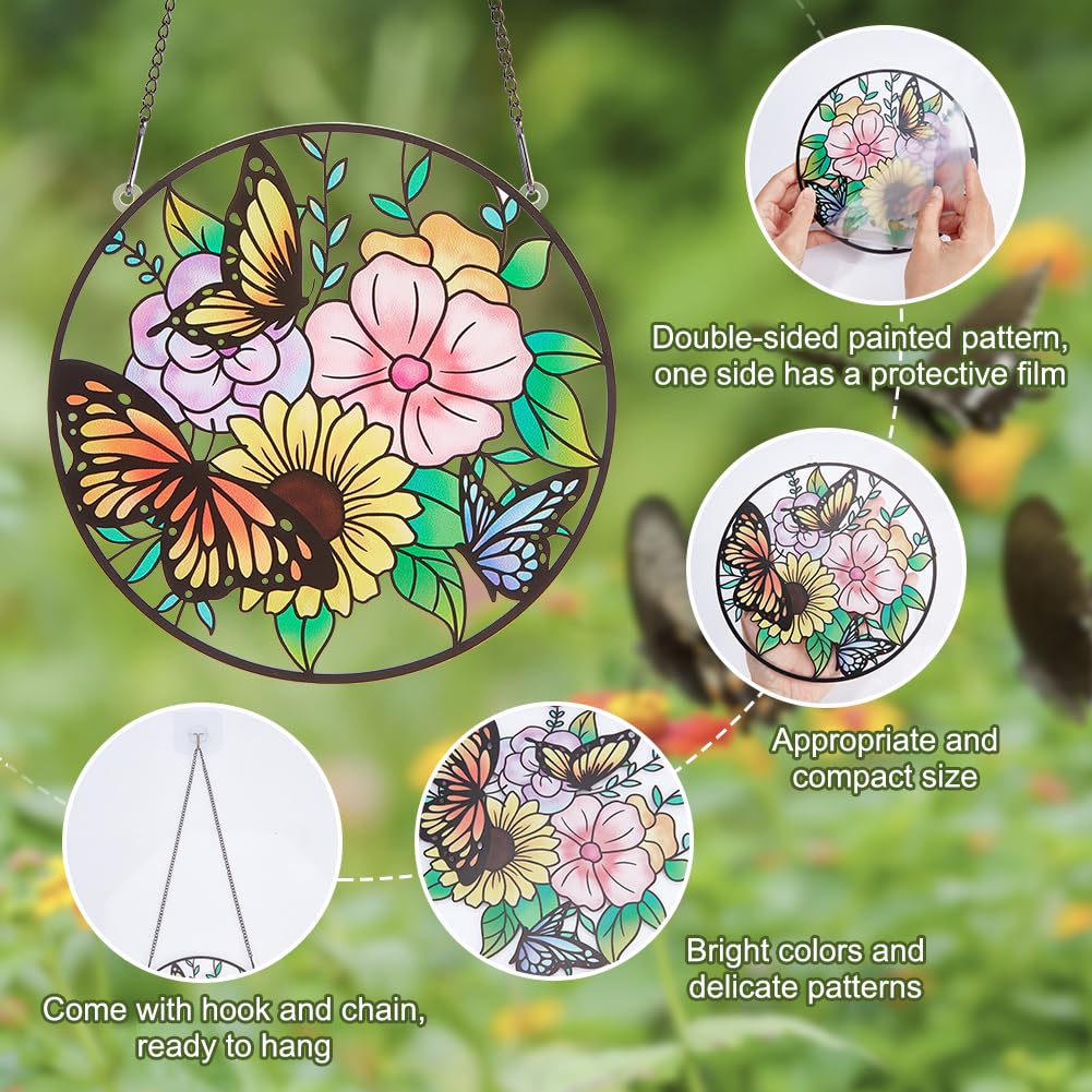 Attrape-soleil Papillon En Acrylique Coloré à Suspendre Pour Intérieur