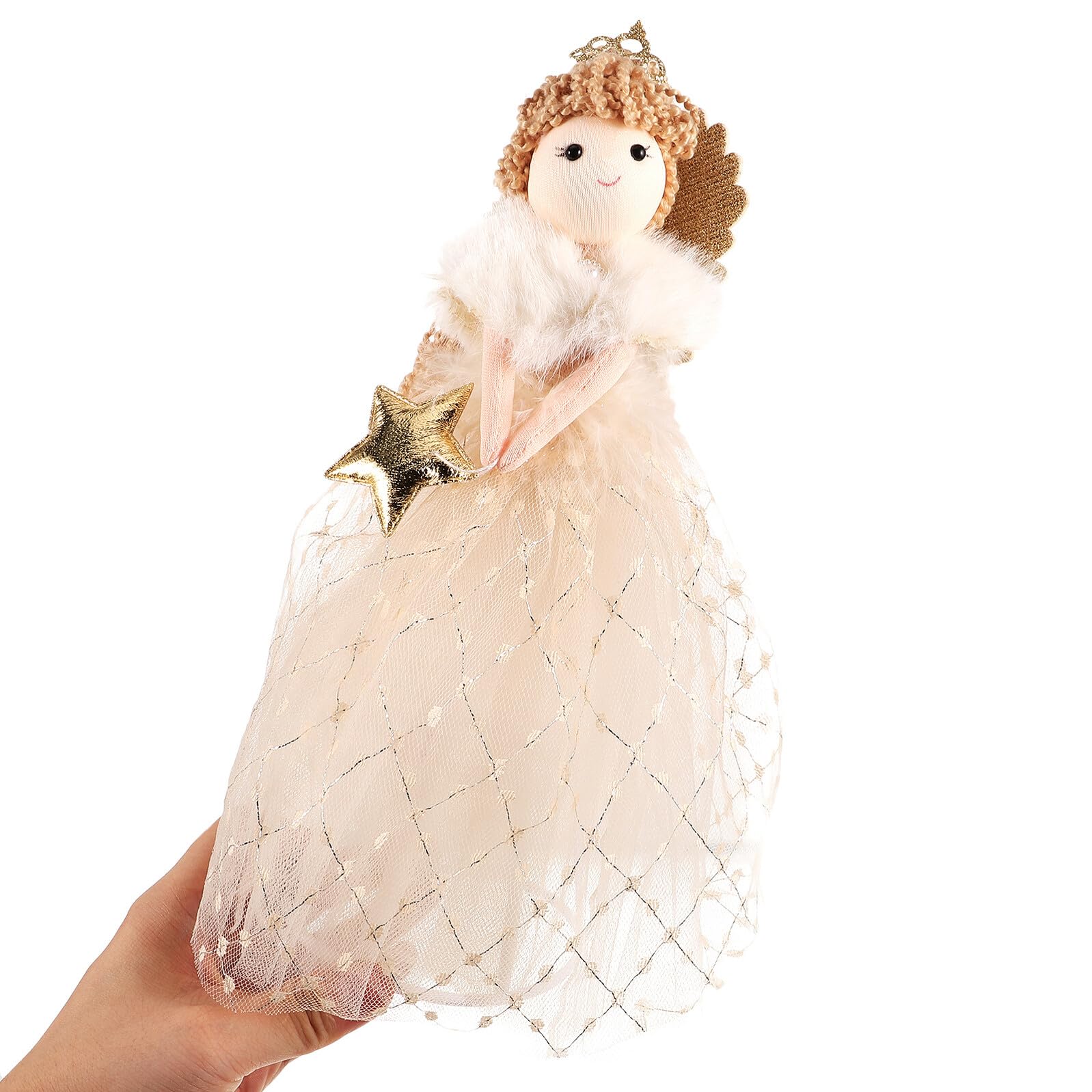 Ángel Decorativo para Árbol Navidad Colgante Dorado Adorno Festivo para Decoración Navideña Topper Árbol con Diseño Angelical para Fiestas y Hogar