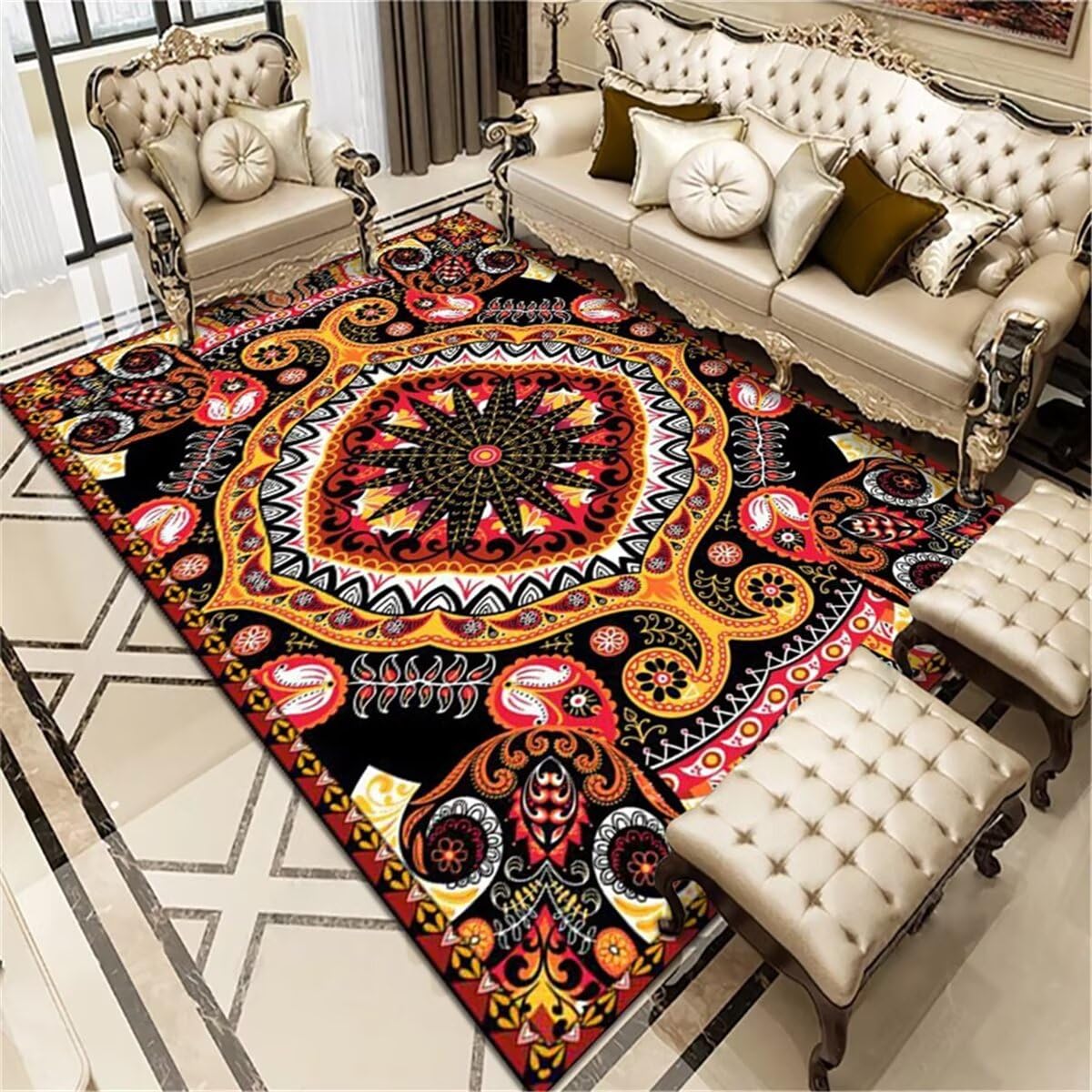 Tapis d'éveil motif rétro 60X120CM et tapis enfant pour décoration chambre bébé