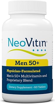 Mens 50+ Multivitamin/Multimineral with Vitamin B, Vitamin D, Calcium, Vitamin D, L-Carnitine, Asian Ginseng Root Powder, Green Tea Leaf Extract, Turmeric Root Extract