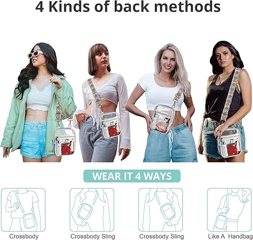 Miniatura 4 de Bolso cruzado aprobado por estadios para mujer, bolsa transparente para estadios para eventos deportivos, conciertos