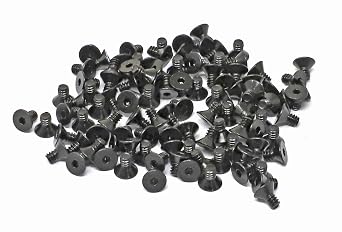 iexcell 100 Pcs #6-32 x 1/4 Alloy Steel 10.9 Grade Hex Socket Flat Head Cap Screws Bolts Kit, Black Oxide Finish