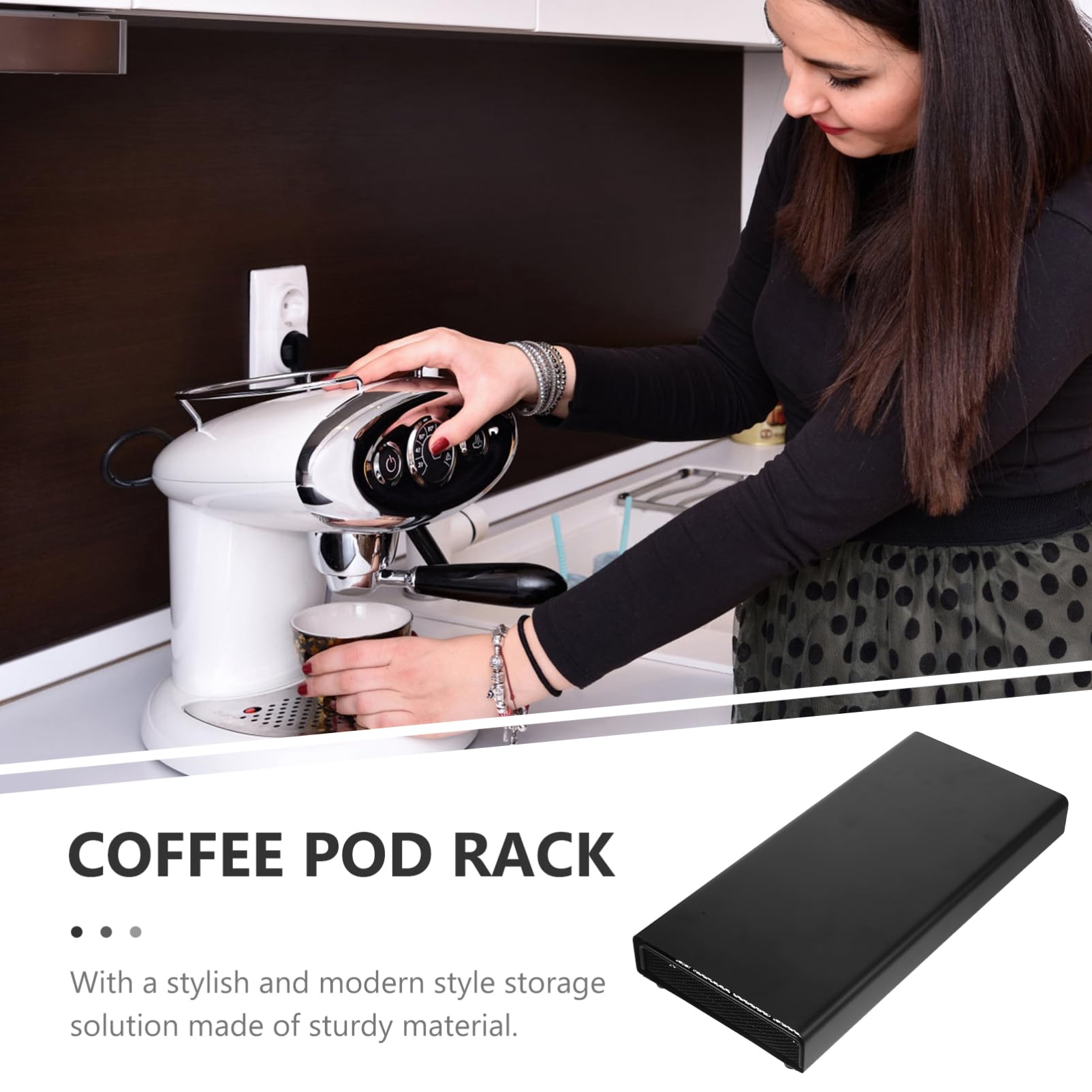 Portacialde Da Caffè in Metallo Contenitore Per Cialde Espositore Per Capsule Da Caffè Organizer
