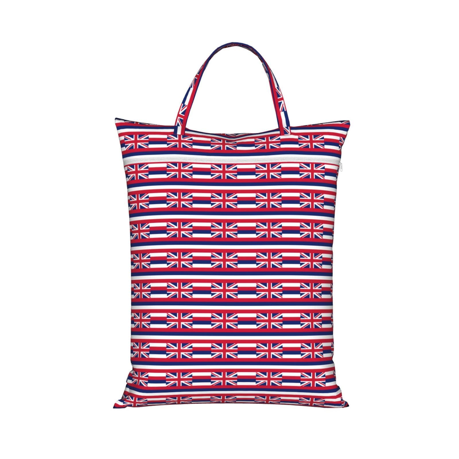 Pphgut 1 Pc Hawaii Flag Print Travel Laundry Bag Portable Dirt Clothes Bags Daily Hiking Camping Vacation