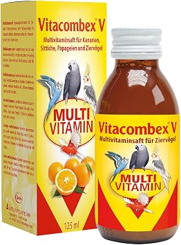 Vitacombex V Multivitamin Liquid 125 ml - for pet birds & chickens - For an optimal vitamin supply - Promotes health and condition - for young and adult birds