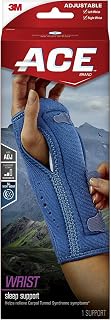 ACE Brand Night Wrist Sleep Support, Adjustable Wrist Brace, Cushioning Beads and Palmar Splint, Sleep Support for Left and Right Wrist, One Size Fits Most