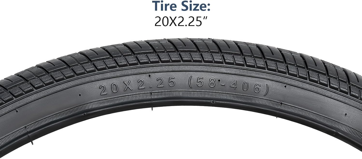 YUNSCM 2-PCS 20" Bike Tires 20x2.25/58-406 Compatible with Road Bike 20x2.20 20 x 2.25 20x2.30 Bicycle Tires (Y-684)