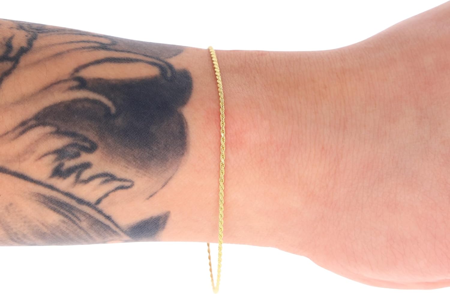 Nuragold 10K Real Yellow Gold 1mm Solid Rope Chain Diamond Cut Bracelet or Anklet (7"-9") Italian Jewelry for Men & Women