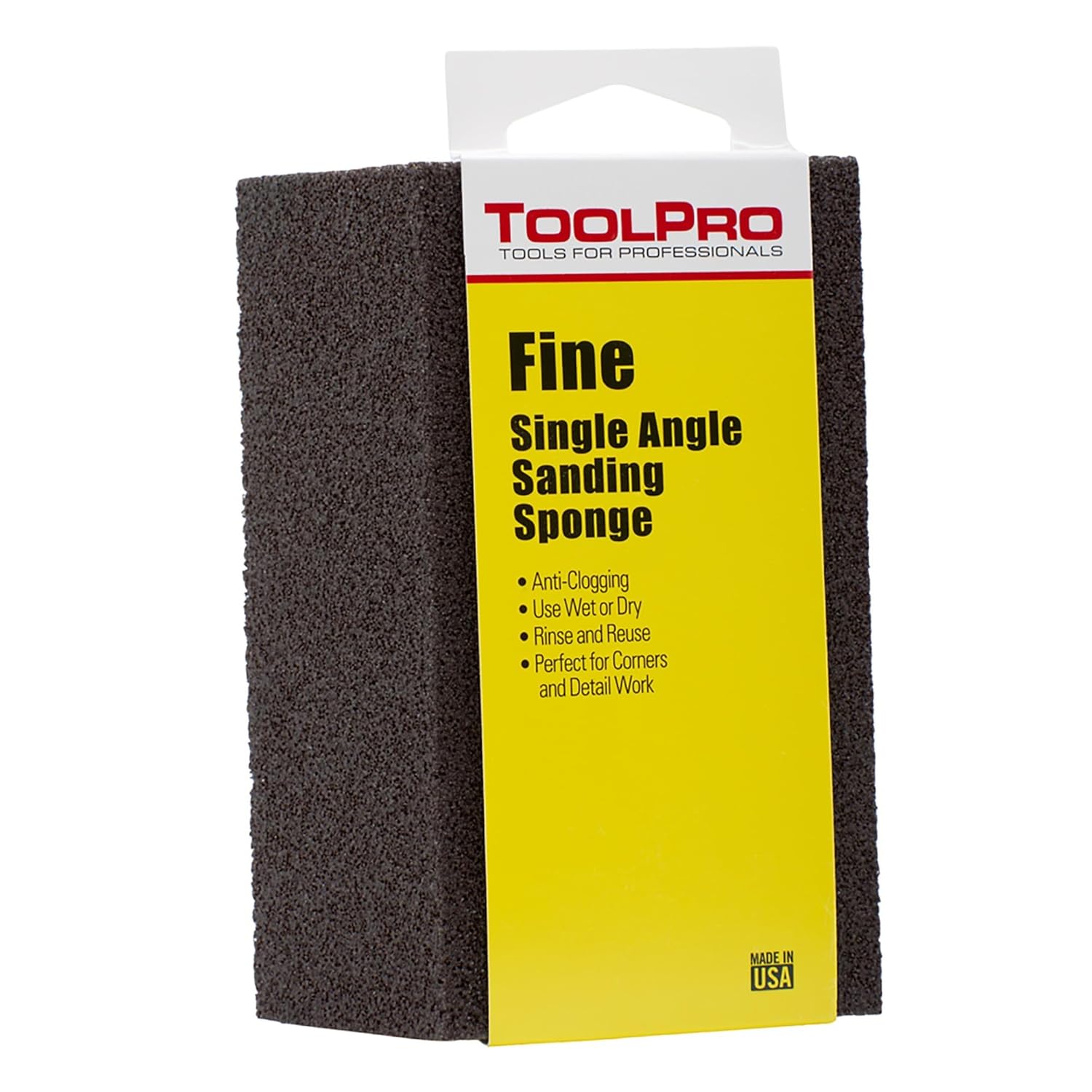 ToolPro Sanding Sponges - Bulk Box of 24 Durable Finishing Tools for Drywall & Wood (Fine/Medium Dual Angle)