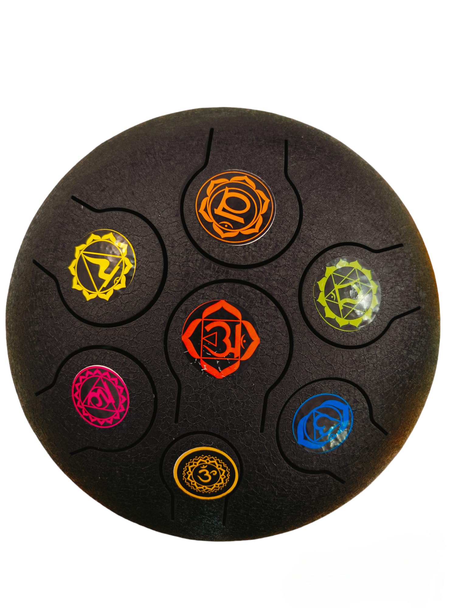 RUGDOLL Happy Drum 9", Tongue Drum, Hand Pan, Hand Drum, Instruments for Musical Education, Meditation Yoga, Gift for Tongue Drum Percussion Beginner,singing bowl (Black chakra)-picture-16