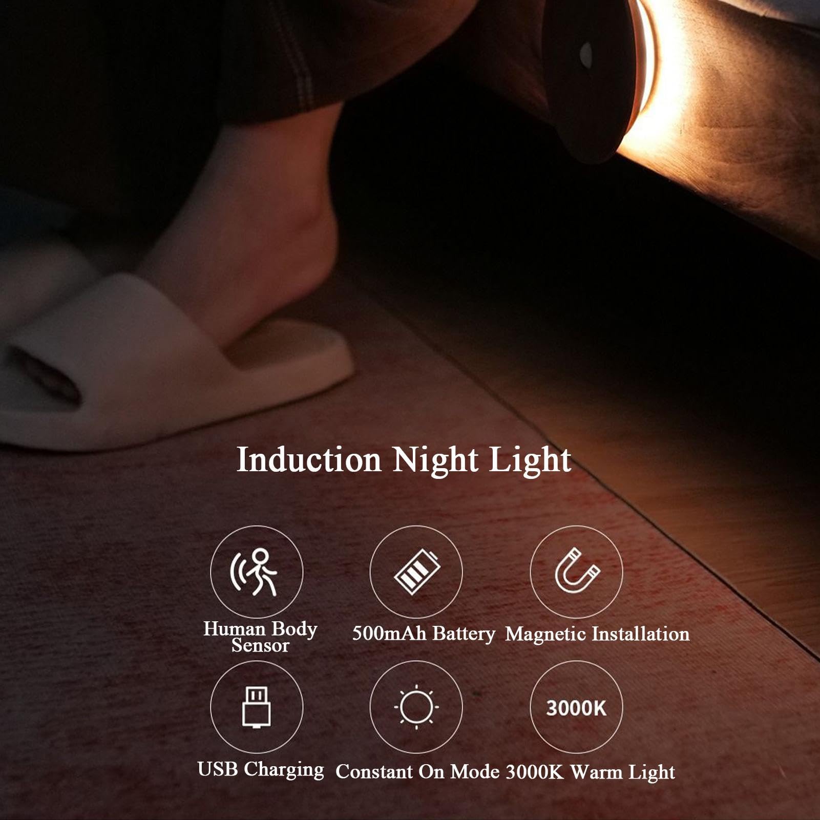 Da Esterno Lampada da Parete con Sensore di Movimento Magnetico | Illuminazione Scale Sensore Movimento per Bagno Scale Corridoio Comodino Cucine Camere da Camera dei Bambini Soggiorno