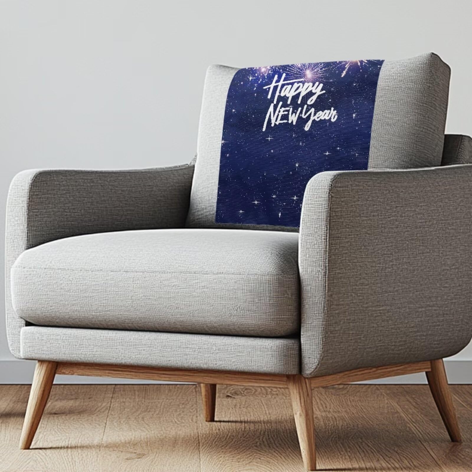 Maiyoinou New Year Sofa Headrest Covers for Sofa Furniture Protectors, Colorful Anti-Slip Sofa Headrest Protector for Furniture Home Decoration