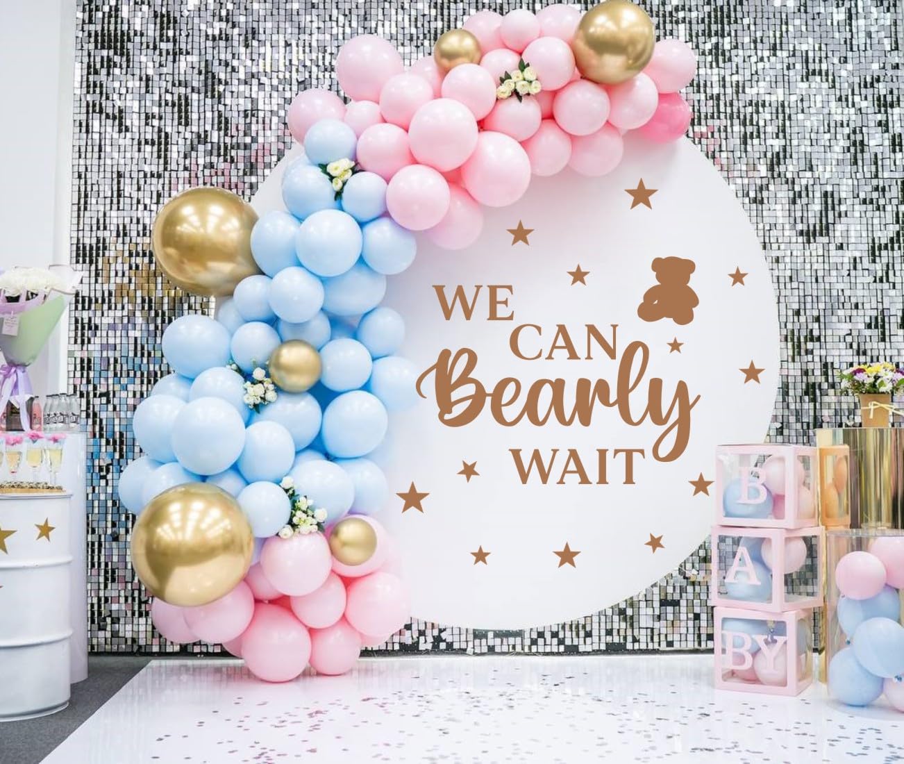 MXAEUK We Can Bearly Wait Wall Decal, Baby Shower Backdrop Decoration - Image 3