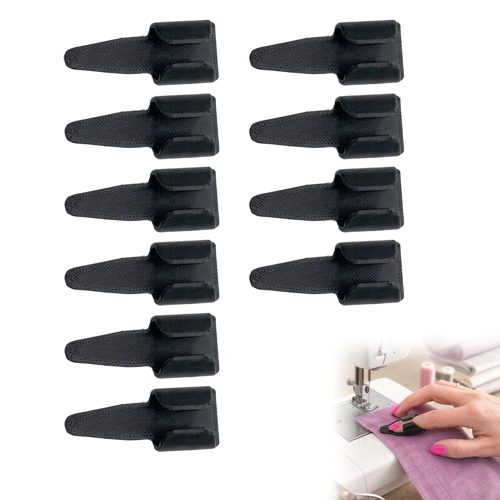 Generisch Näh-Fingerschutz-Clip, Stoffführungs-Clip-Werkzeug für Nähmaschinen, Nähsicherheits-Fingerschutz, Präzisions-Stoffführungswerkzeug für Anfänger, erfahrene Näher und Heimwerker (10PCS)