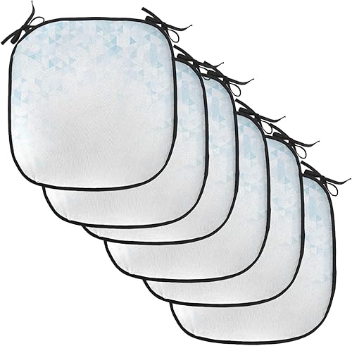 Miniatura 127 de Lunarable Cojín retro para silla, dibujo de chica a la moda en tierra primavera campo margaritas arte, acolchado de asiento para cocina y patio con