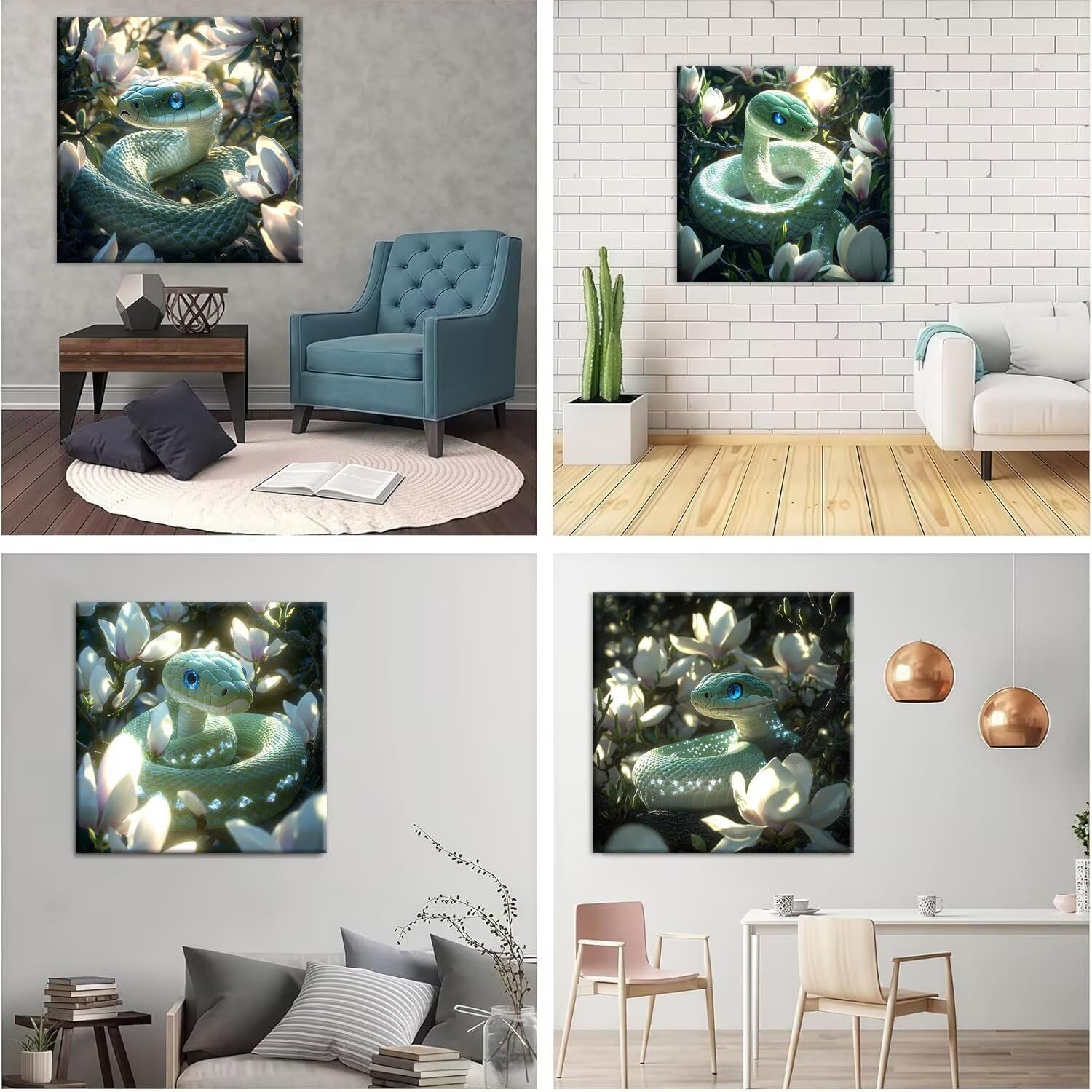 Serpiente de flores de Magnolia Kits de Pintura de Diamantes 35x35cm G-932