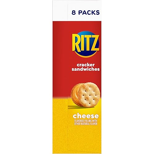 Vista 16 de RITZ Galletas tipo sándwich de queso, aperitivos para el almuerzo, 48 paquetes de bocadillos (6 cajas, 6 galletas por paquete)