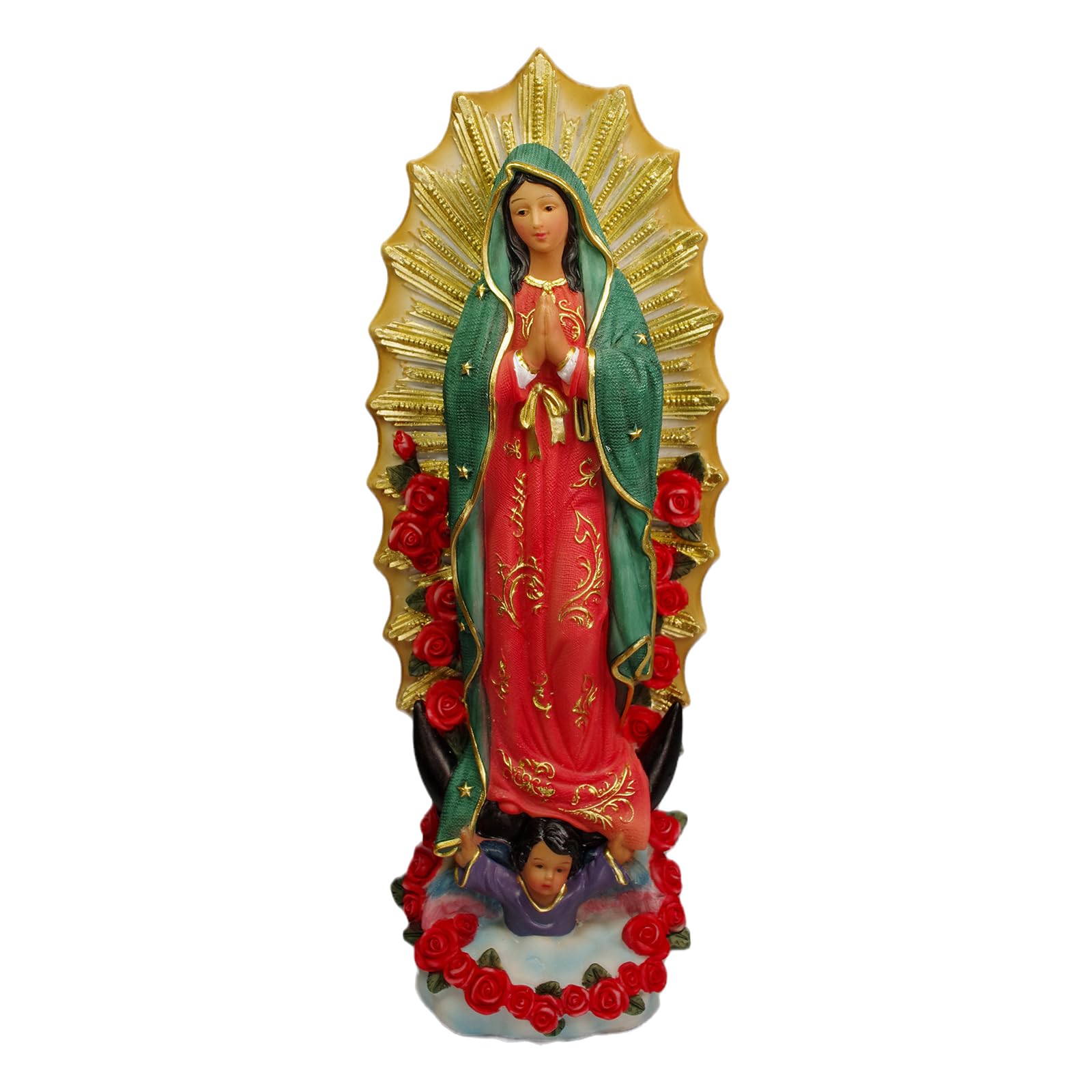 Virgen de Guadalupe Statues, Our Lady of Guadalupe Virgin Mary Statue, Large Virgencita Maria Estatua Resin Figurine 6 Inch