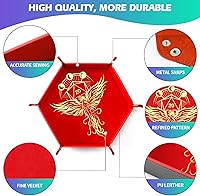 Vista 2 de 2 piezas de bandeja plegable portátil para dados de juegos de mesa RPG DND - Caja de almacenamiento con soporte de cuero sintético y terciopelo
