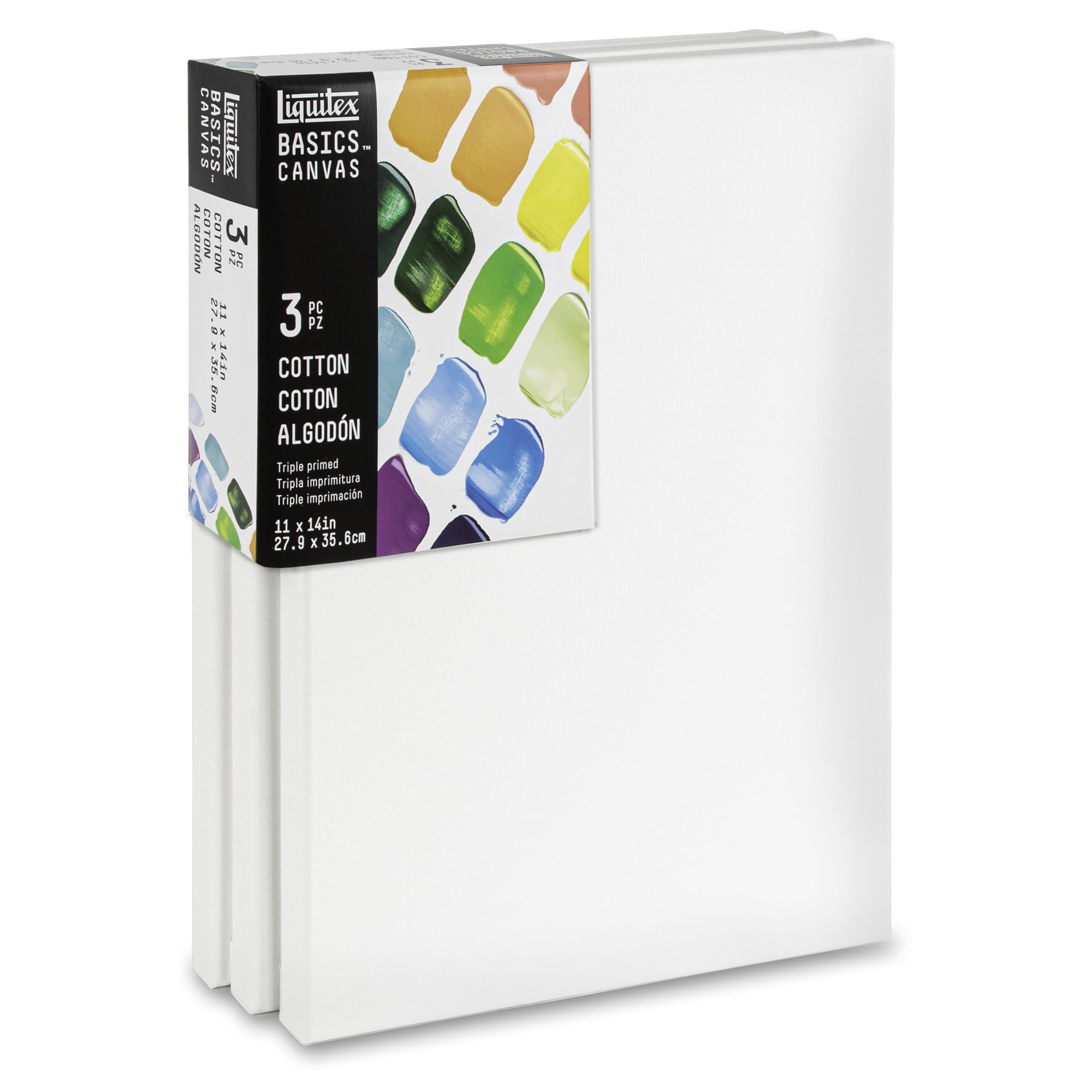 Liquitex BASICS Canvas, 3 Pack, 11" x 14"