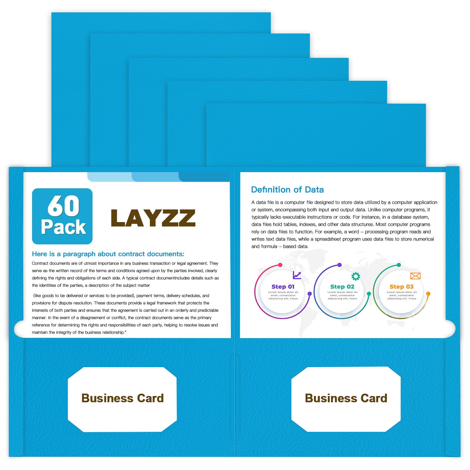 Photo 1 of LAYZZ 60 Pack Letter Size Pocket Folders