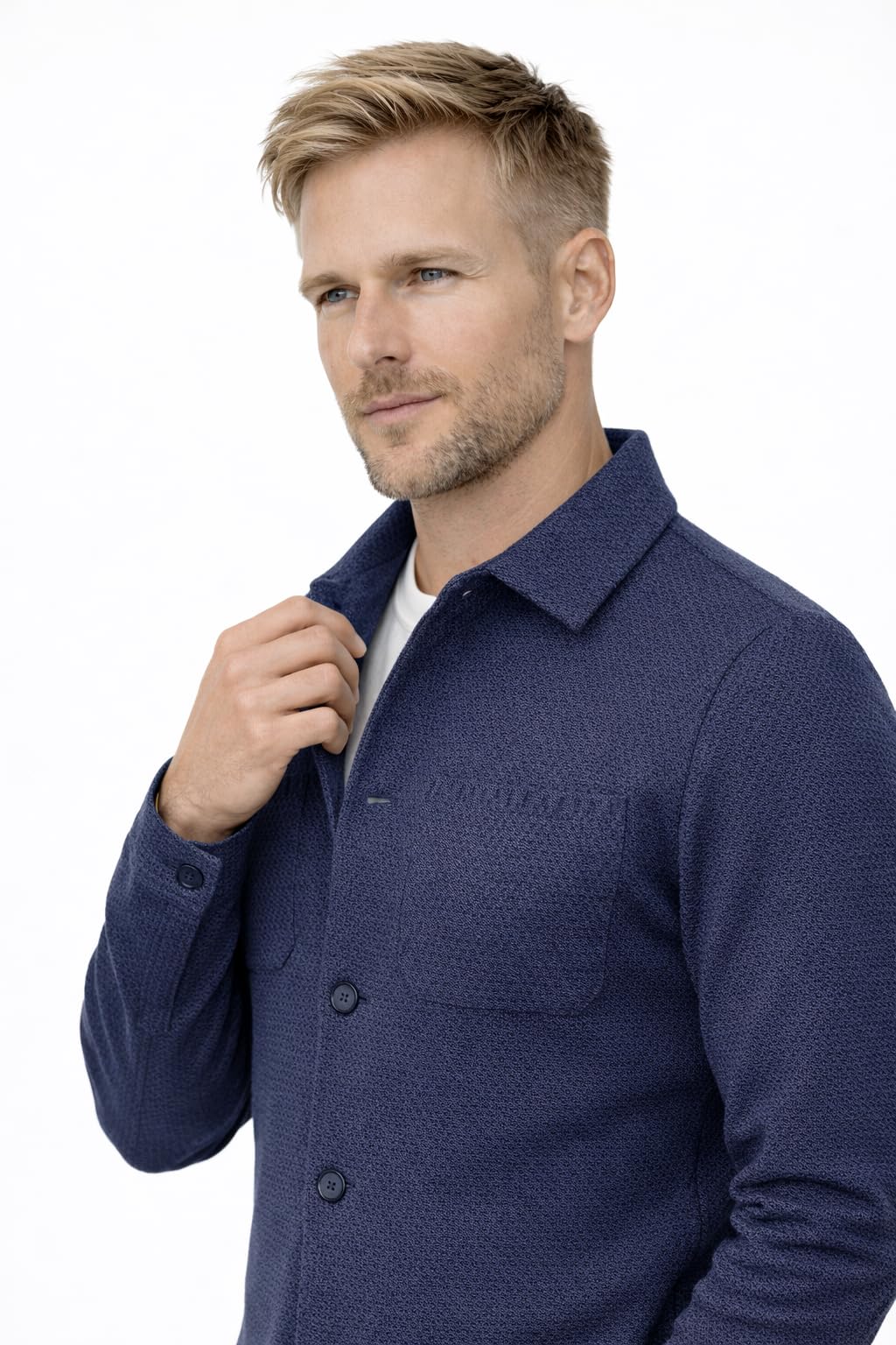 Giacca a Camicia in Cotone, Blazer Jacket da Uomo - Punto Cucitura Chicco di Riso - Artigianale, Made in Italy - Casual, Classica Sportiva