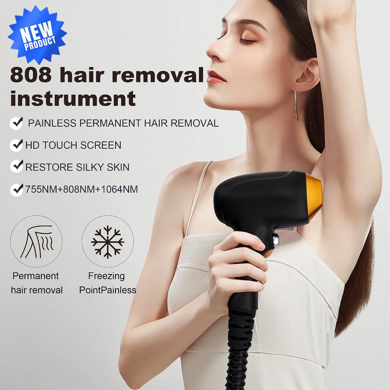 Myoslim 10 Bars Full Body Hair Removal Machine For Men And Women, Home & Professional Use, Black (Single Handle)