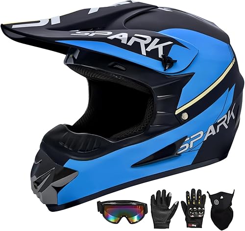Casco de motocross juvenil para niños, aprobado por el DOT, equipo de seguridad de cara completa para bicicleta de montaña, ATV, motocross con