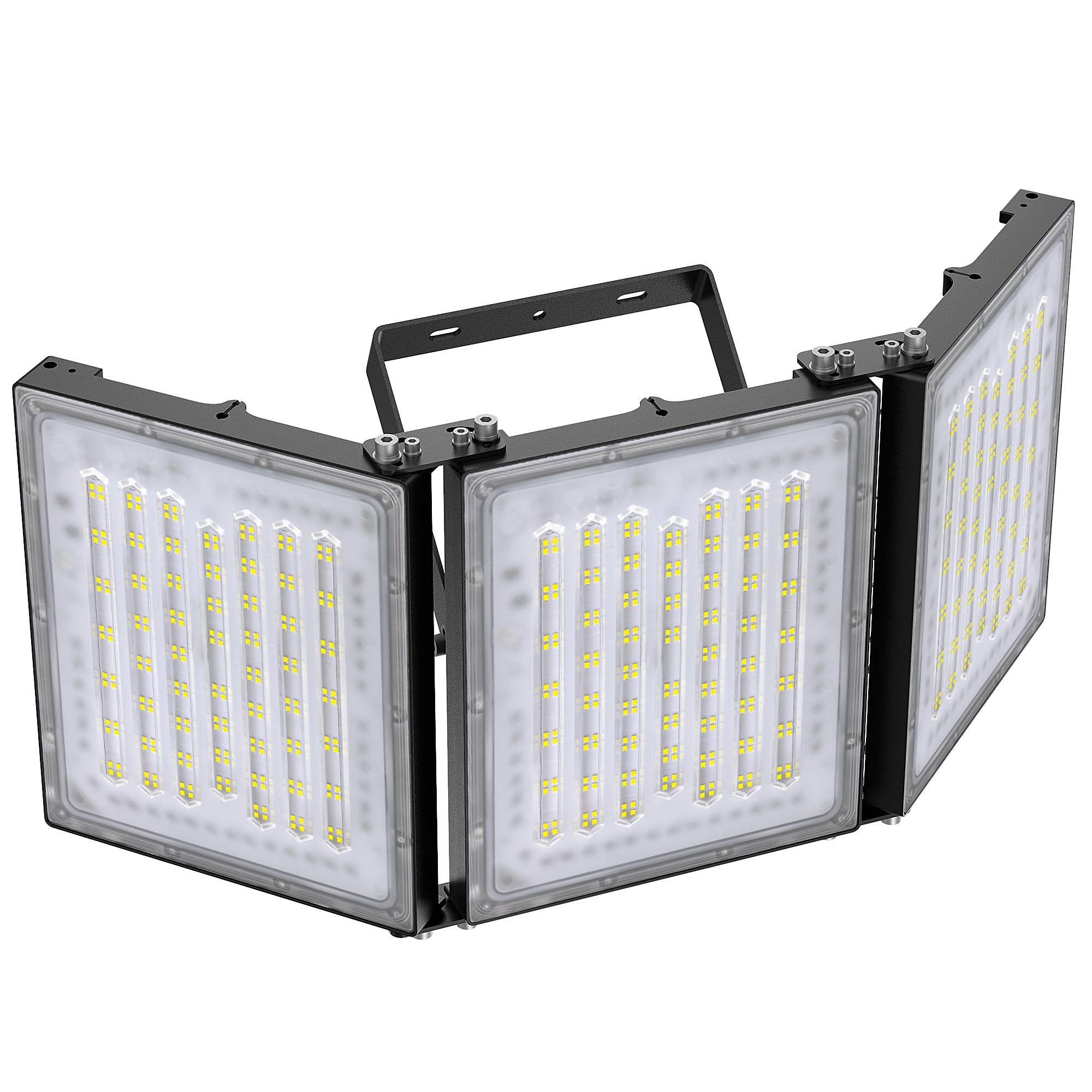 STASUN Luce di inondazione a LED per esterni, 600 W, 60000 lm, illuminazione esterna, 6000 K, luce bianca diurna, IP66, impermeabile, per esterni, luce di sicurezza esterna, con 3 teste regolabili per