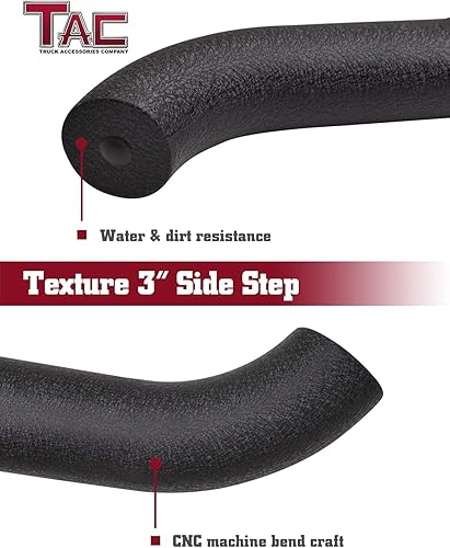 Miniatura 6 de TAC - Estribos laterales para Toyota Tundra 2007-2021, camioneta de doble cabina de 3 pulgadas, barras laterales de acero inoxidable, barras Nerf,