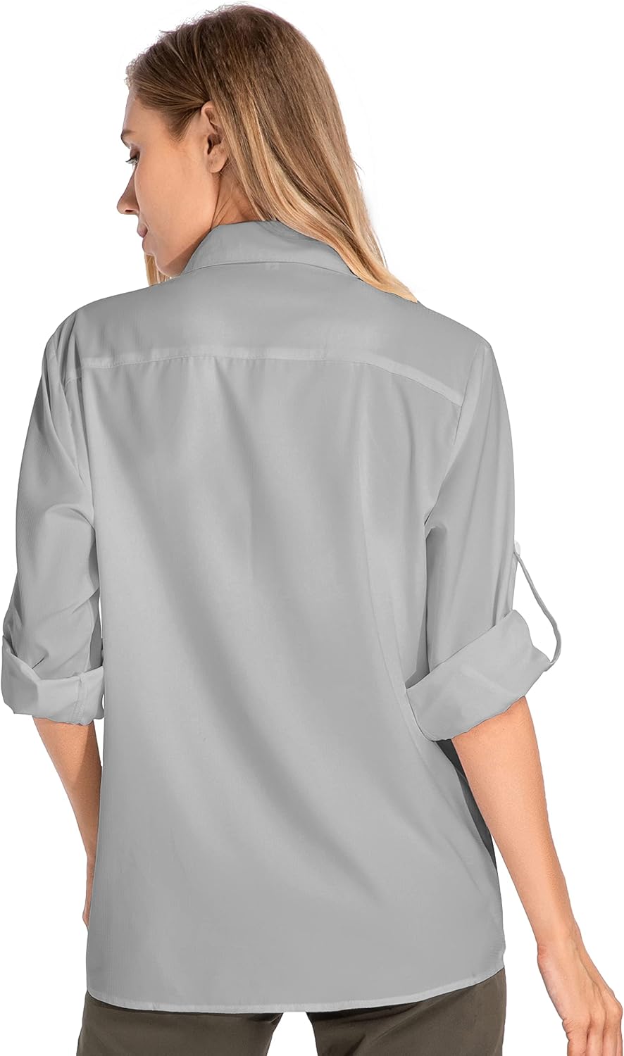 Women's UPF 50 Long Sleeve Sun Protection Shirts Quick Dry Outdoor Fishing Hiking Travel Shirt - Image 2