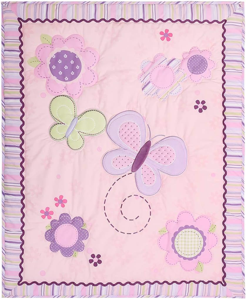 1 PC Butterfly Crib Quilt Baby Girl Bed Cover Baby Gift Idea