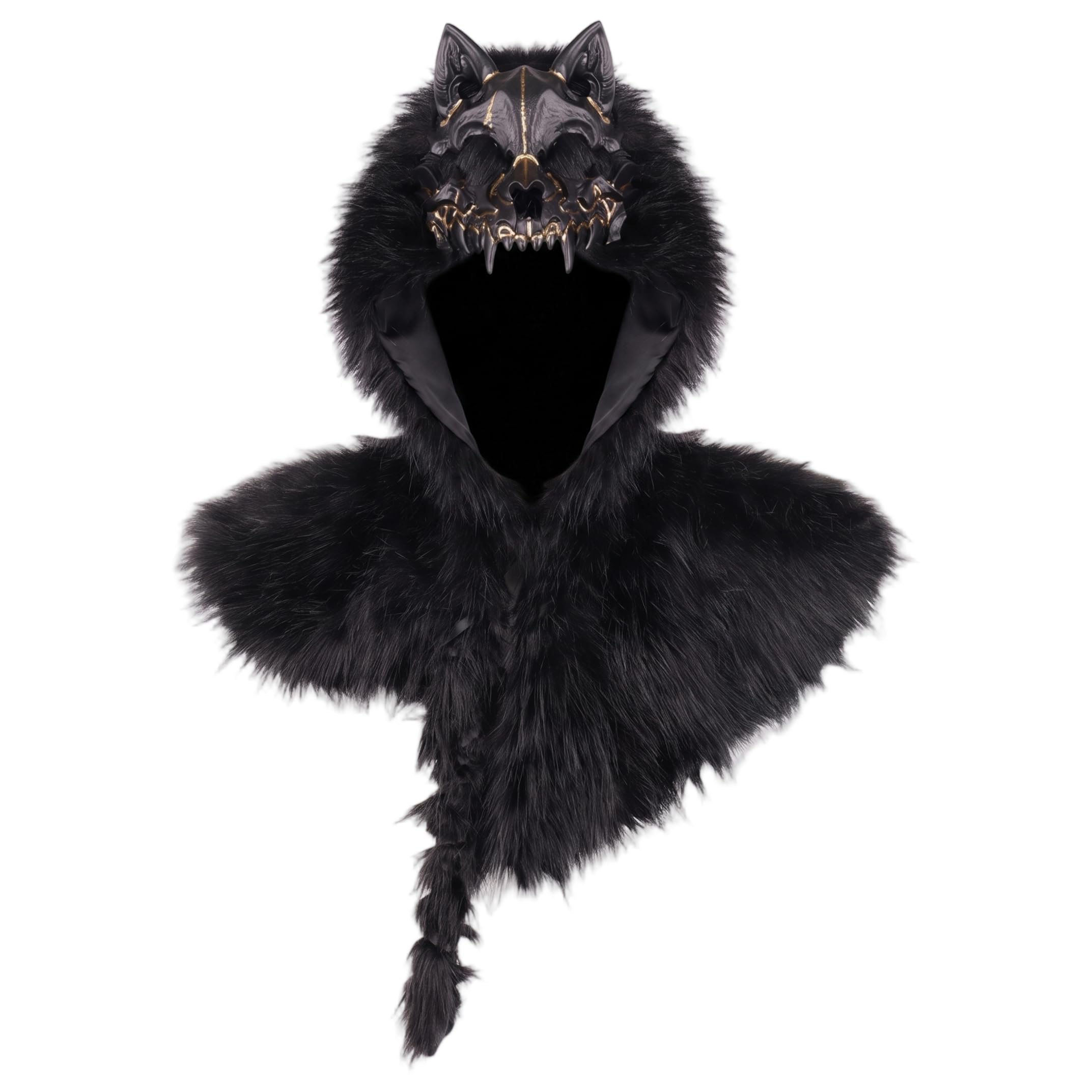 Costume di Halloween Costume da da vichingo Cosplay Mantello da spalla nero