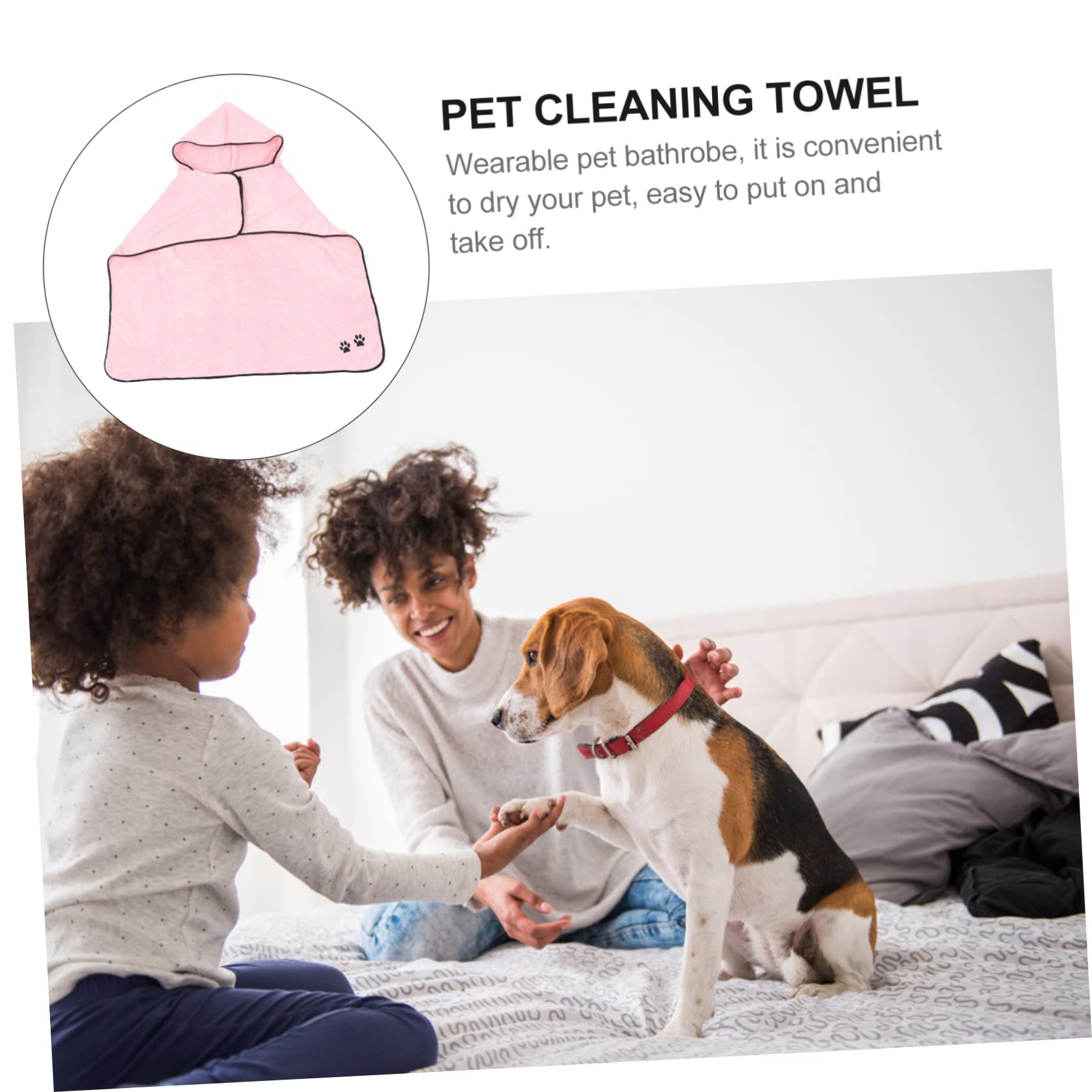 Housoutil 2pièces Serviette De Bain pour Animaux Absorbant Peignoir Doux Et Rapide à Sécher pour Chiens Et Chats