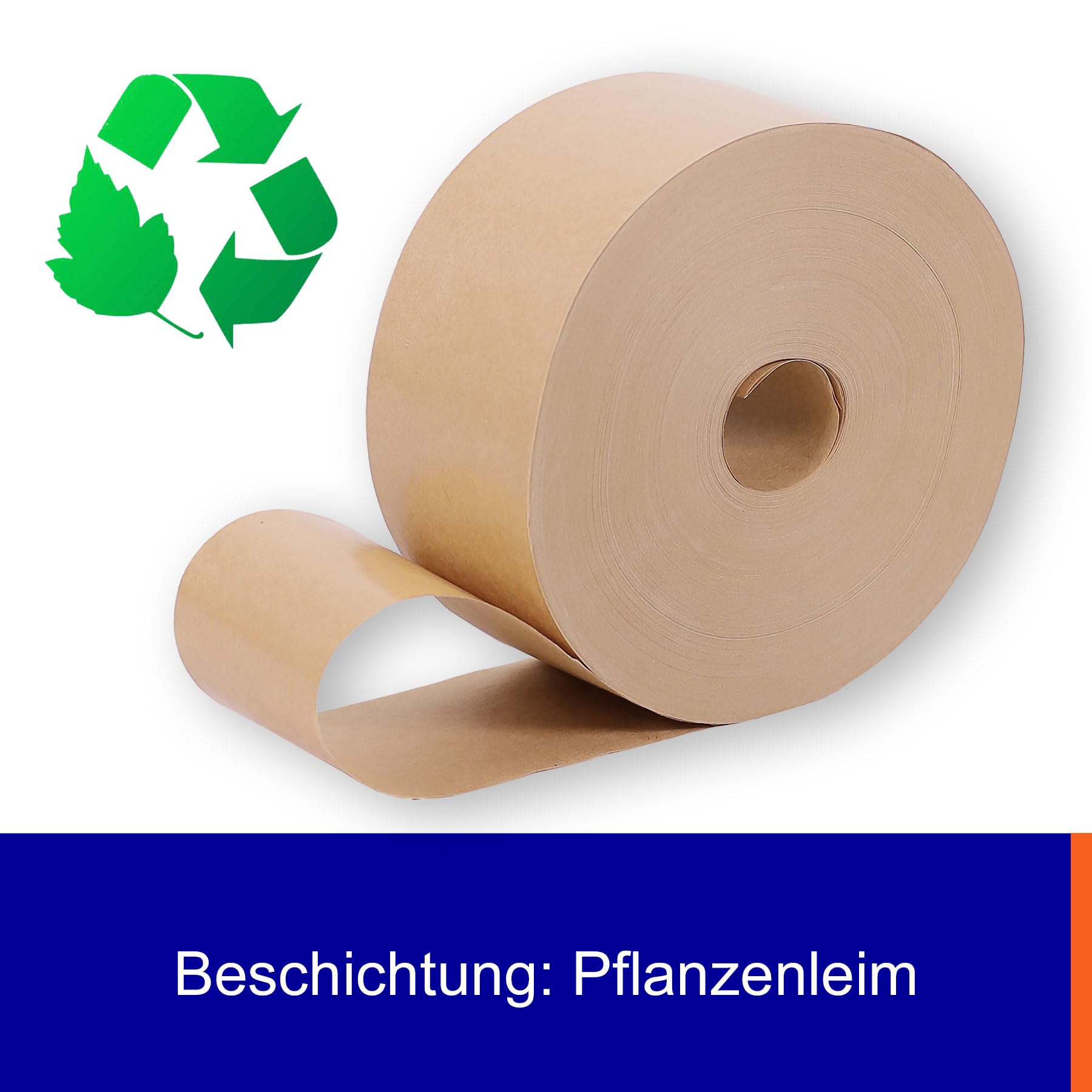 Europack24 Nassklebe-Set: 6 Rollen Nassklebeband und 1 Klebestreifengeber | 60mm x 200m unverstärkt | Paketklebeband für Kartonagen | stark klebendes Packband | Klebebandanfeuchter für Büro und Lager