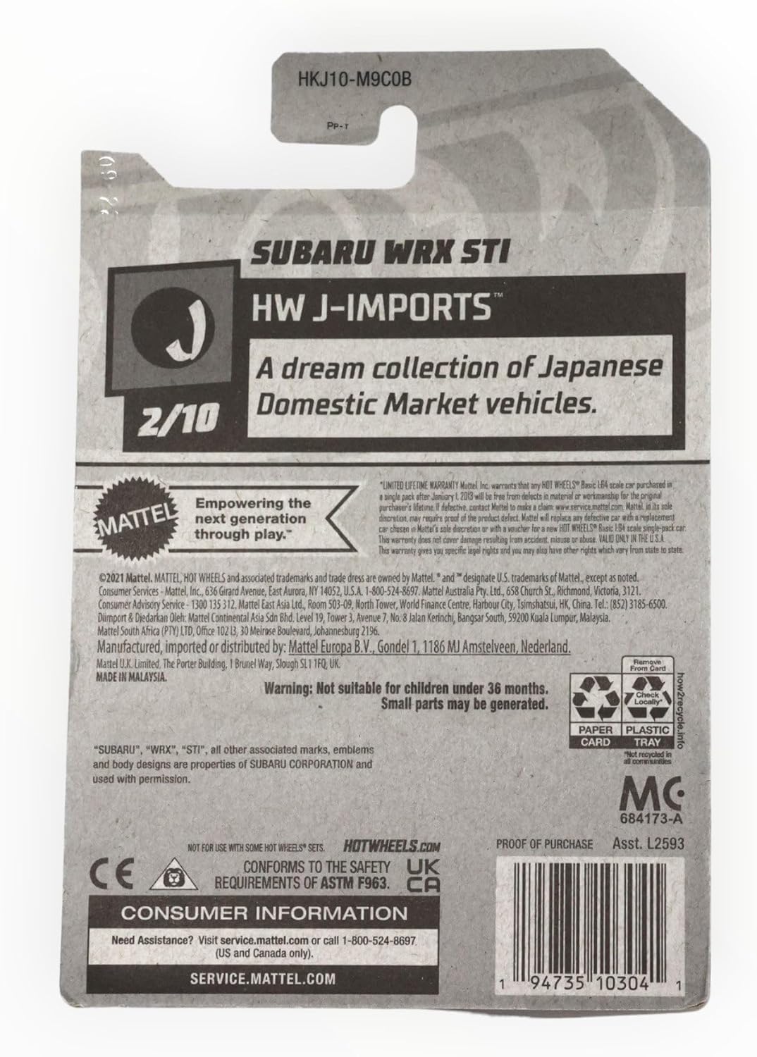 Hot Wheels Subaru WRX STI, HW J-Imports 2/10