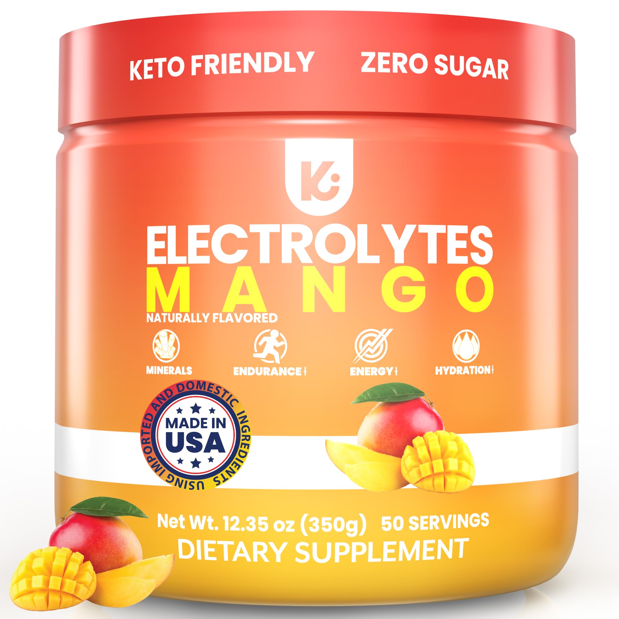 Keppi Keto Hydration Electrolytes - Mango - Electrolyte Powder no Sugar - Sips Like Sunshine - Keto Electrolytes Powder - Electrolytes Sugar Free - Electrolyte Powder