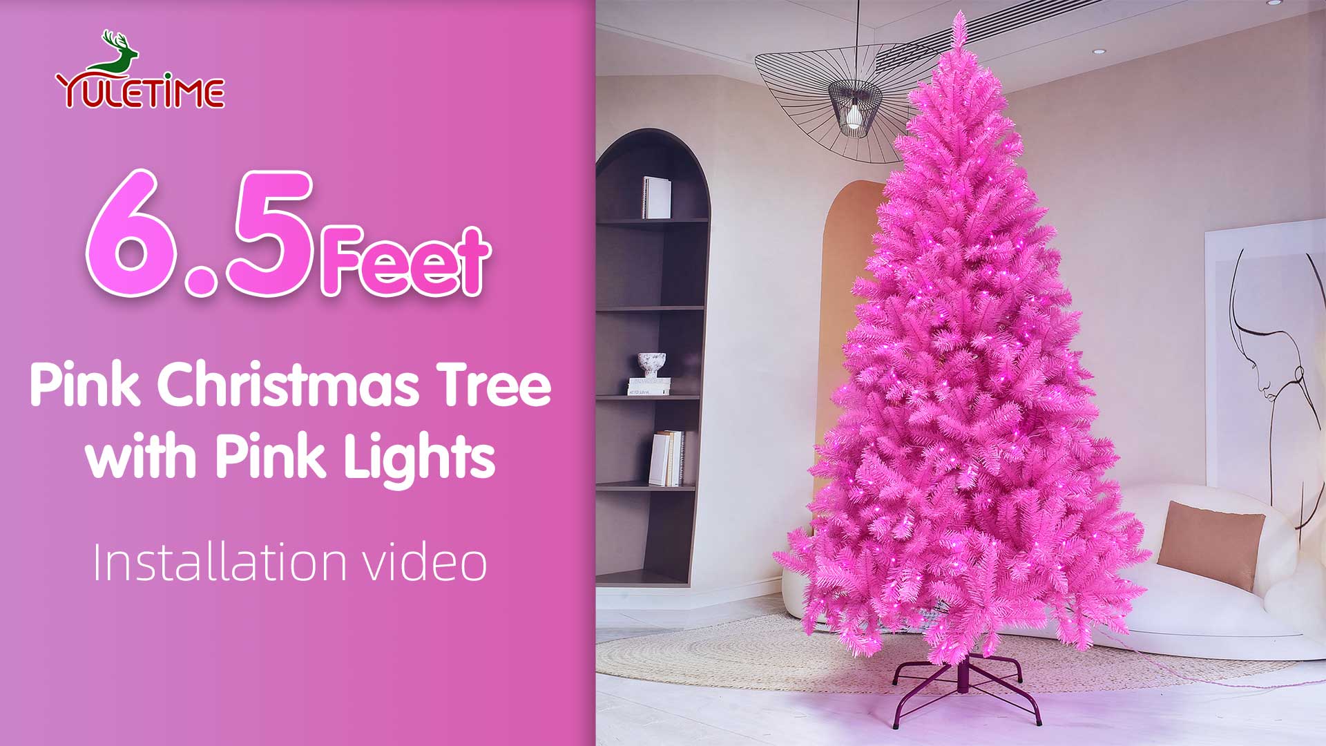 mai☆*:.。 Pre-Lit Hinged Artificial White Pine Christmas Tree w