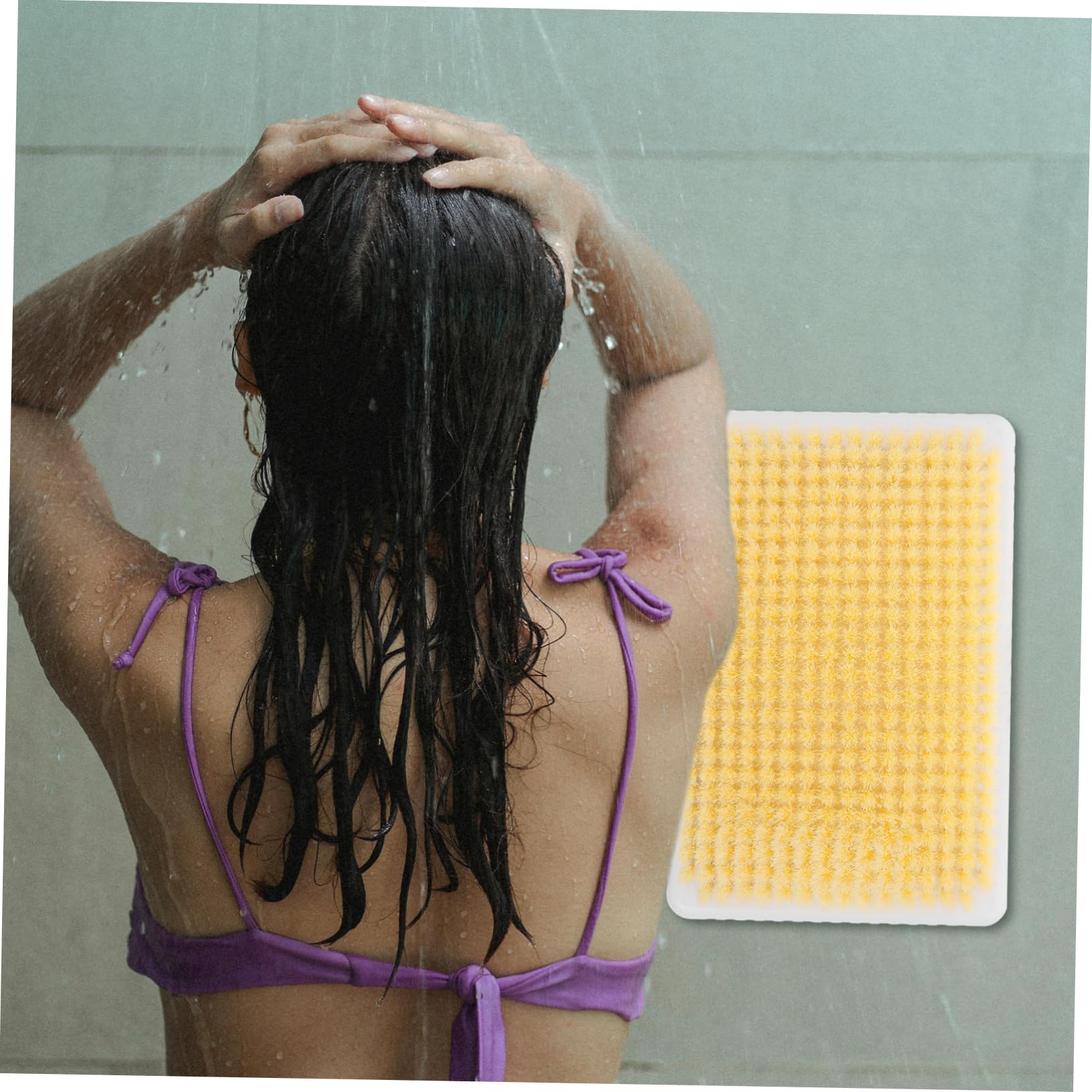 PACKOVE Almohadilla de Masaje Ahorra y Energía para Baño Diseño Multifuncional para Exfoliar Pies y Espalda Material Plástico Beige Ducha