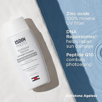 ISDIN Eryfotona Ageless Tinted Mineral Sunscreen SPF 50, Anti-Aging Face Sunscreen with Zinc Oxide, DNA Repairsomes & Vitamin E, Universal Tint No White Cast, Dermatologist Recommended