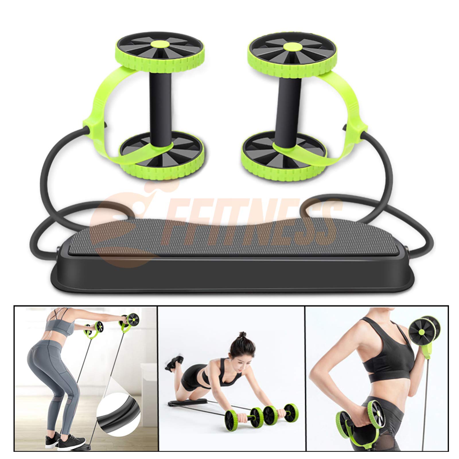 LXWINNER Rimbalzo automatico della ruota addominale,Rullo addominale con ginocchiera,Ruota a Rullo per Addestratore Addominali Fitness per Allenamento in Palestra,con Stuoia