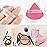 CUPID CARE 6 Pcs Powder Puff with 2 Travel Cases, Setting Powder Puffs for Face Powder and Foundation, Velour Makeup Puff for Loose Powder Body Powder, Skin-Friendly, Beauty Makeup Tools-Pink/Red