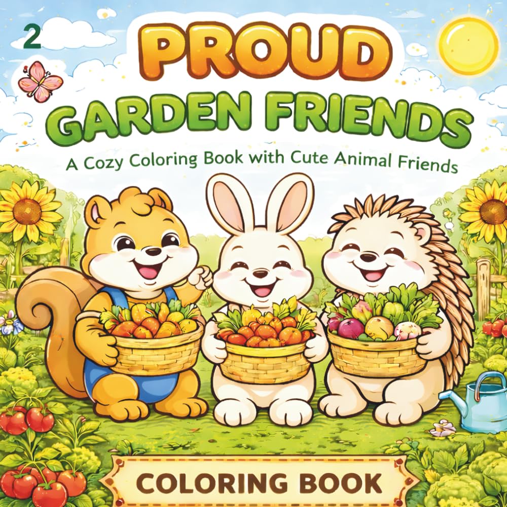Proud Garden Friends: A Cozy Coloring Book with Cute Animal Friends in the Garden
