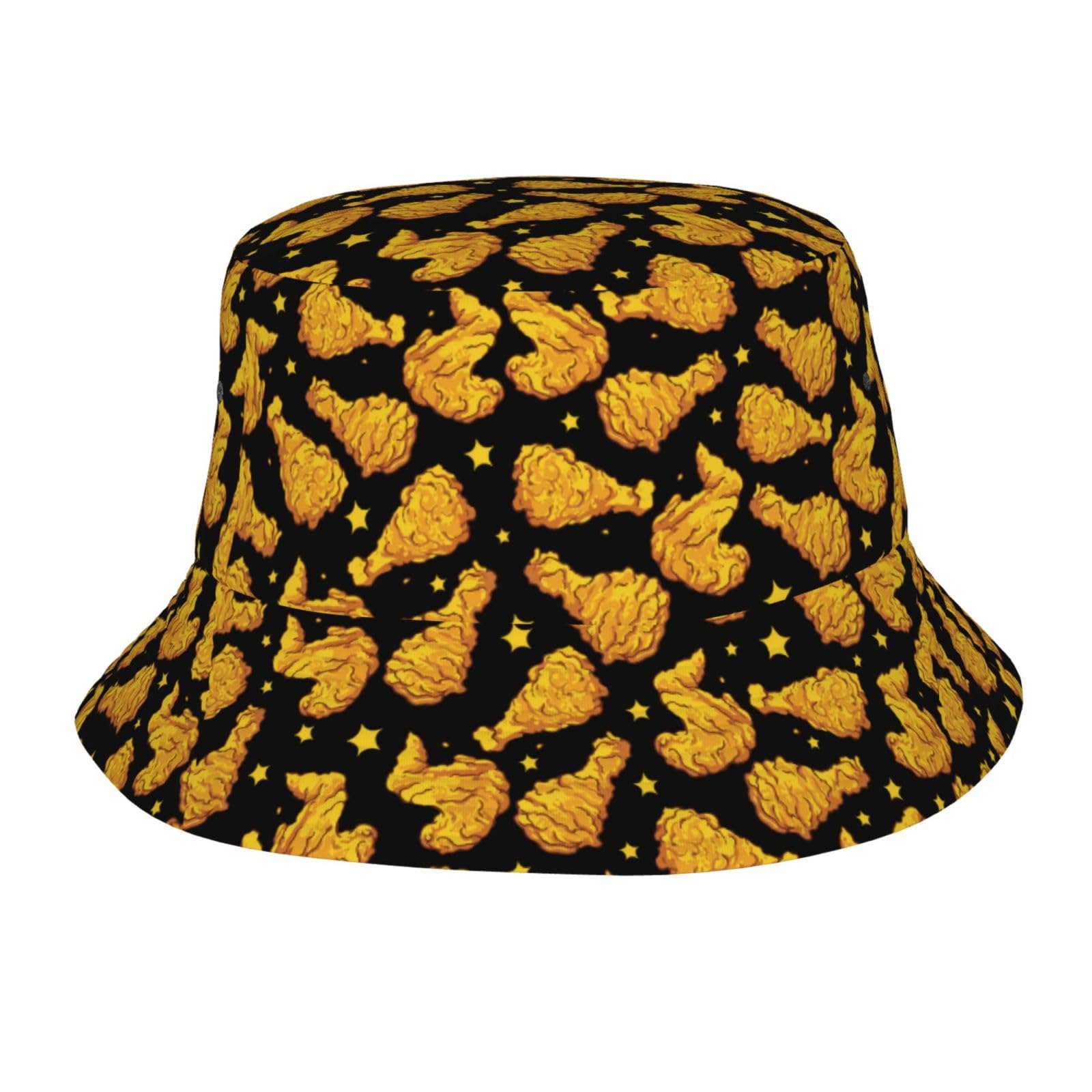 Buytruew Unisex Chicken7 Chicken Nuggets Bucket Hat Chicken Nuggets Beach Fisherman Hats For Women Men Teens