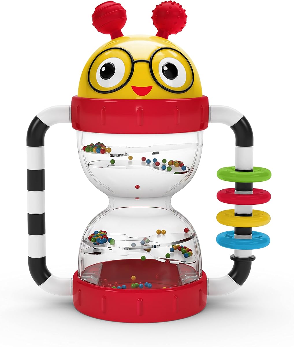 Cal's Sensory Shake-up Juguete sonajero de actividad de desarrollo, sin BPA, para bebés de 3 meses en adelante