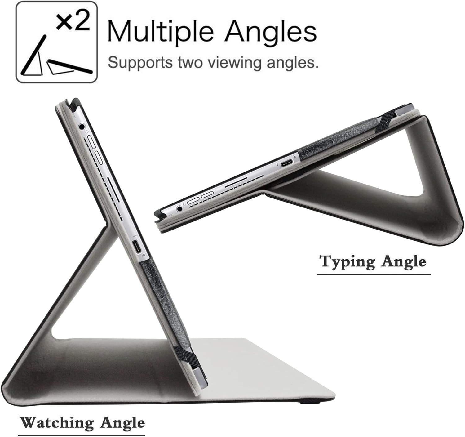 LiuShan Compatible with Dell Latitude 7320 Case,PU Leather Slim Folding Stand Cover for 13" Dell Latitude 7320 Detachable Tablet (Not Fit Other Tablet),Black - Image 5