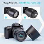 JJC Lentille de l'objectif de la caméra Shade pour Canon RF 75-300mm f/4-5.6, EF 75-300mm f/4-5.6 III USM & EF-S 55-250mm f/4-5.6 est II Lentille, remplace Canon ET-60 Fixation à l'envers du capot -Noir