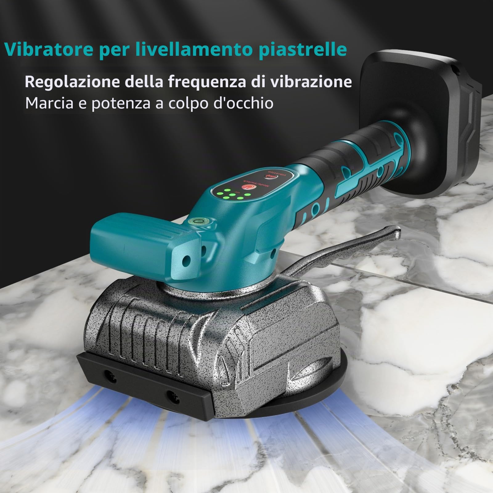 Strumento vibrante per piastrelle compatibile con batteria Makita da 21 V, senza fili, con display digitale a 8 velocità, per pavimenti, piastrelle, pareti, pavimenti e piastrelle (senza batteria)